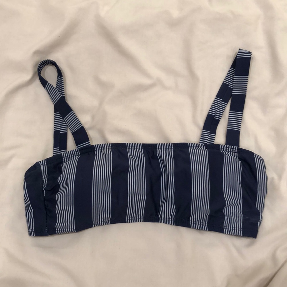 NWOT Splendid navy stripe bandeau bikini tops